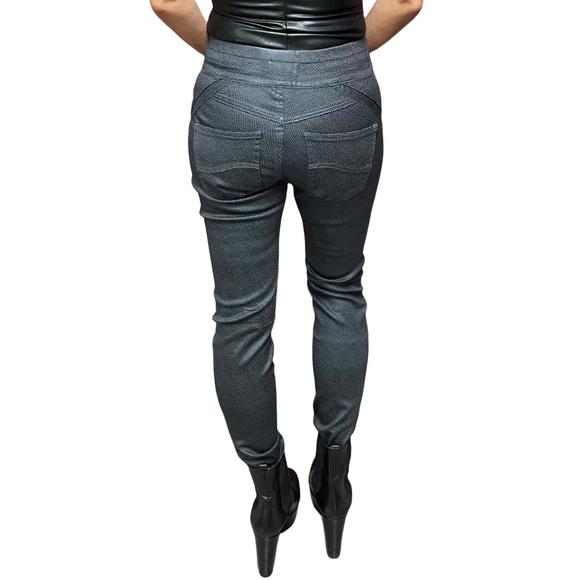 NEW BIANCO faux skin flat front jogger pant in charcoal - Picture 3 of 3